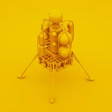 Yellow Space Lander. 3D illustration Stock Illustration