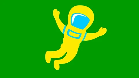 Yellow spaceman green Stock Footage 231756935