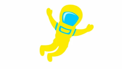 Yellow spaceman white Stock Footage 231756934