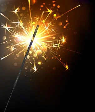 Yellow sparkler Stock Illustration