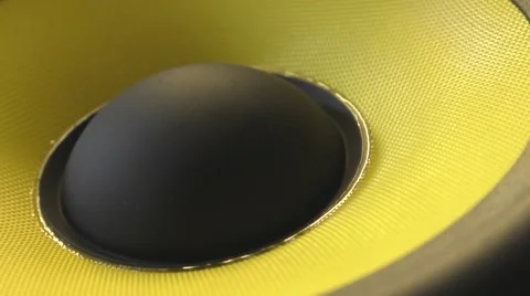Yellow Speaker vibrating Stock Footage 64928562