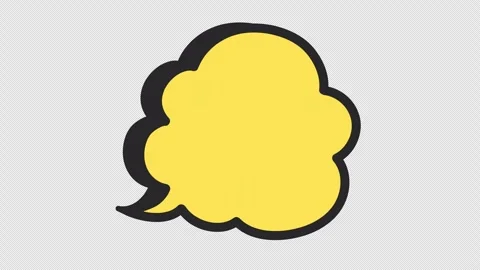 Yellow Speech Bubble Appears _ Stays Still _ Disappears (Transparent Background Stock Footage 332457502