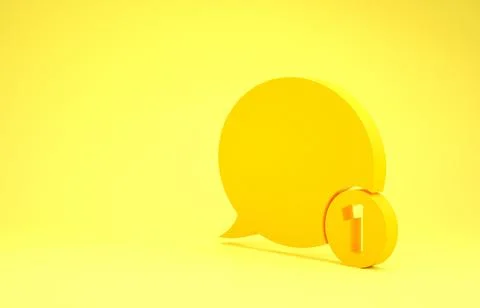 Yellow Speech bubble chat icon isolated on yellow background. Message icon. C Stock Illustration