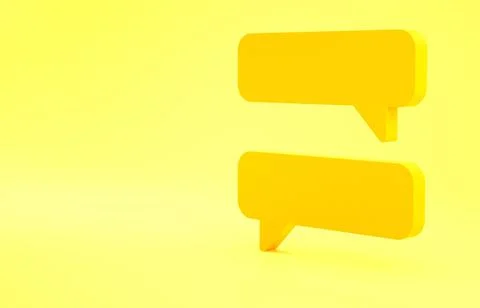 Yellow Speech bubble chat icon isolated on yellow background. Message icon. C Illustrazione stock