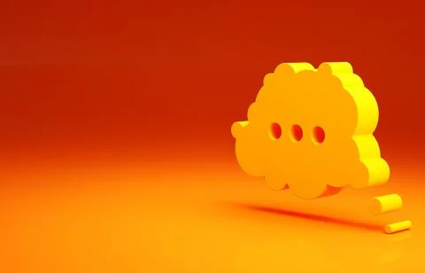 Yellow Speech bubble chat icon isolated on orange background. Message icon. C Stock Illustration