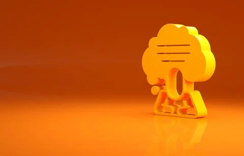Yellow Speech bubble chat icon isolated on orange background. Message icon Stock Illustration