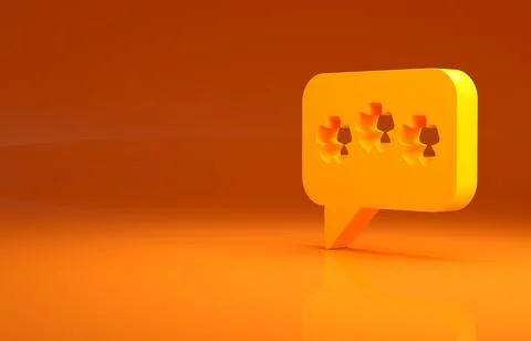 Yellow Speech bubble chat icon isolated on orange background. Message icon Illustrazione stock