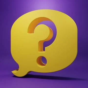 Yellow Speech bubble chat icon isolated on purple background. Message icon... Foto stock