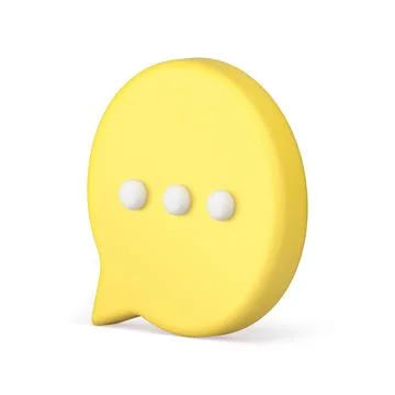 Yellow speech bubble cyberspace message chat box communication isometric 3d i Stock Illustration