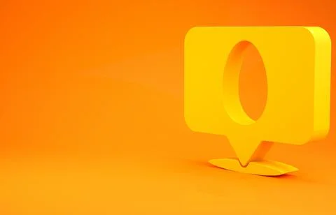 Yellow Speech bubble with easter egg icon isolated on orange background. Happ Stock Illustration