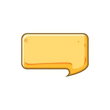 Yellow speech bubble icon for communication concept Illustrazione stock