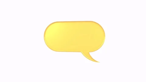 Yellow speech bubble isolated on white background Stock Footage 304211536