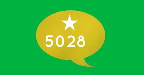 Yellow speech bubble with number 4k Stock Illustration