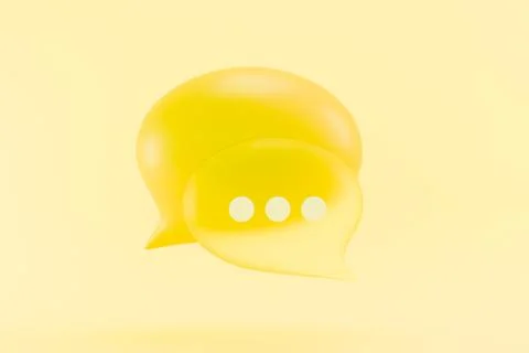 Yellow speech bubble for online chat and notification Stock Illustration