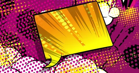 Yellow Speech Bubble on Purple Backdrop Stock Footage 168303738