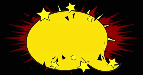 Yellow speech bubble on red black background Stock Footage 172279586