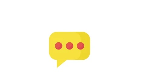A yellow speech bubble with red dots and a checkmark, indicating a positive.. Stock Footage 332199481