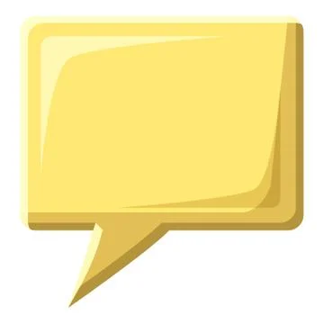 Yellow speech bubble square shape icon Illustrazione stock