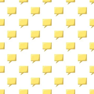 Yellow speech bubble square shape pattern Illustrazione stock