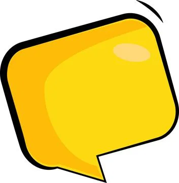 Yellow speech bubble. A thinking balloon talks Stock Illustration