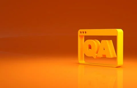 Yellow Speech bubbles with Question and Answer icon isolated on orange Illustrazione stock