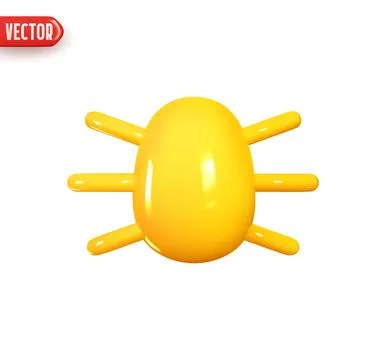 Yellow spider. Web security virus data safety antivirus concept. Cyber data p Stock Illustration