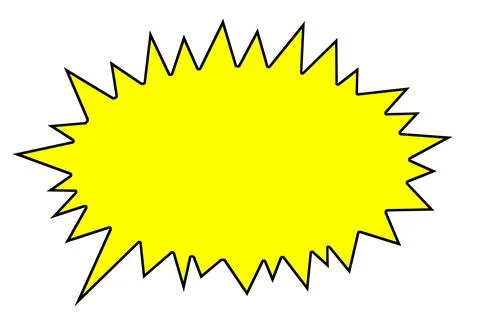Yellow spiky comic speech bubble for cartoon explosion or scream Stock Illustration