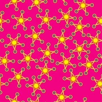 Yellow spinner in the form of a star a flat style. Seamless pattern Stock Illustration