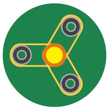 Yellow spinner with transparent center a flat style. Vector image on a round  Stock Illustration