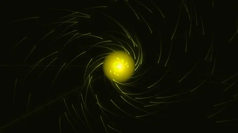 Yellow spiral on black background 库存影片 340002981