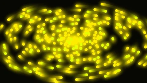 Yellow spiral pattern on black background Stock Footage 340002979