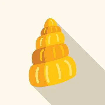 Yellow spiral seashell casting long shadow Stock Illustration