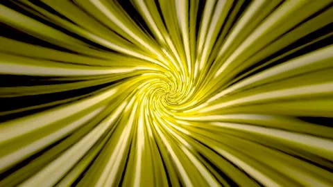 Yellow Spiral Vortex Abstract Tunnel Background Gold Geometric Seamless Loo.. Stock Footage 340075536