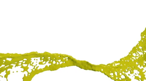 Yellow splash of liquid in slow motion. Colored paint Stock Footage