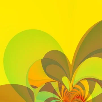 Yellow splash presentation background. Swirl of joy. Floral style print. Pape Stock Illustration
