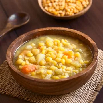 Yellow Split Pea and Vegetable Soup Stock Photos