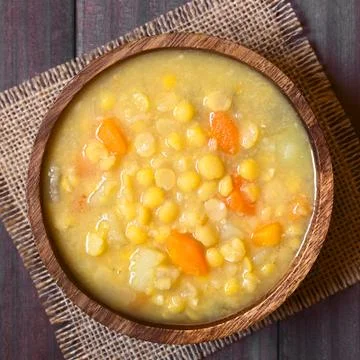 Yellow Split Pea and Vegetable Soup Stock Photos