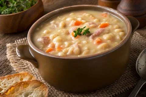 Yellow Split Pea Soup Stock Photos