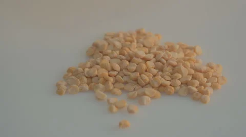 Yellow split peas isolated on white background Stock Footage 43240134