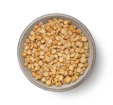 Yellow split peas isolated on white background, full depth of field Stock Photos