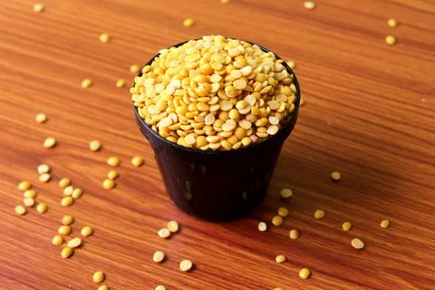 Yellow split peas Stock Photos