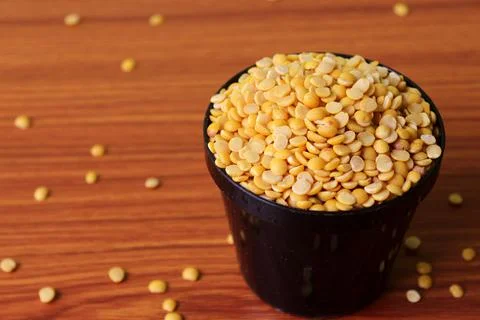 Yellow split peas Stock Photos