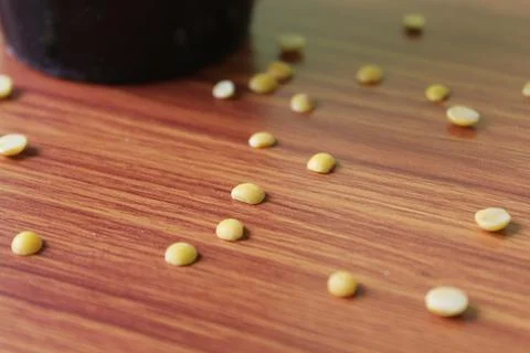 Yellow split peas Stock Photos