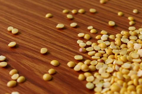 Yellow split peas Stock Photos