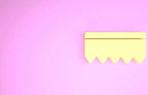 Yellow Sponge with bubbles icon isolated on pink background. Wisp of bast for Stock Illustration