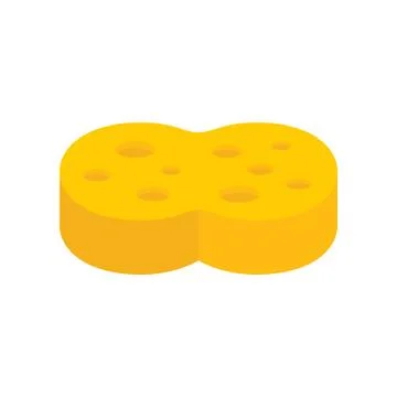 Yellow sponge icon in flat style Stock Illustration