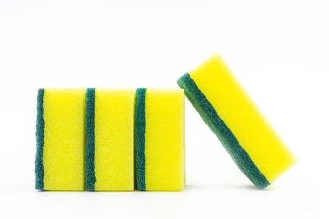 Yellow sponge isolate on white background. Stock Photos