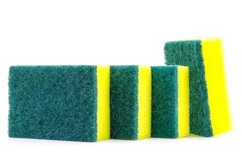 Yellow sponge isolate on white background. Stock Photos