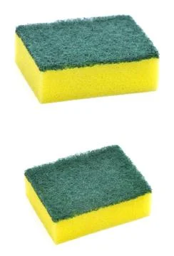 Yellow sponge isolated Foto stock
