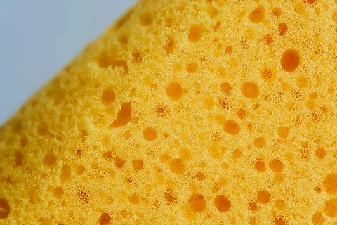 Yellow Sponge Macro Close Up Texture Abstract Background. 스톡 사진